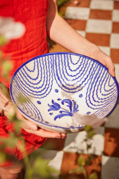 Late Afternoon Large Blue Serving Bowl