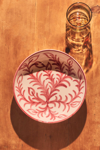 Late Afternoon Large Pink Vina Serving Bowl