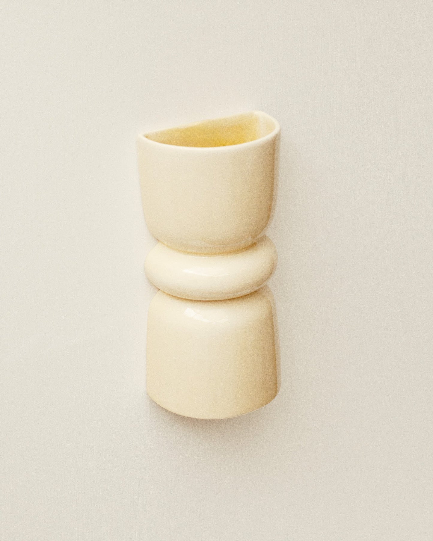 Redonda Up & Down Ceramic Wall Light, Butter Yellow