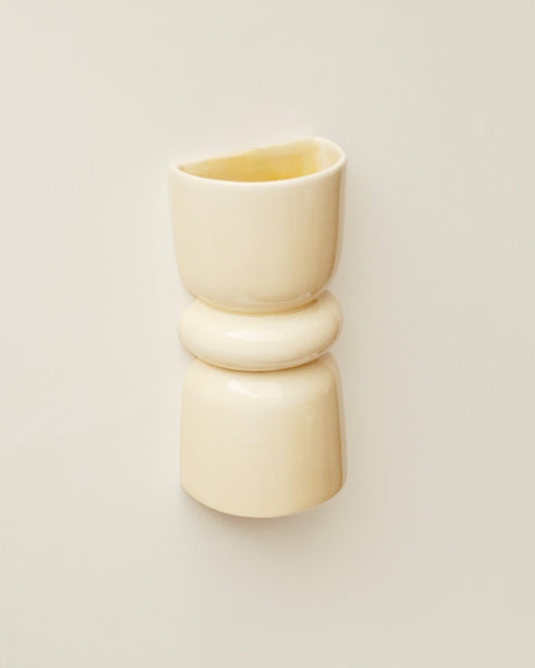 Redonda Up & Down Ceramic Wall Light, Butter Yellow