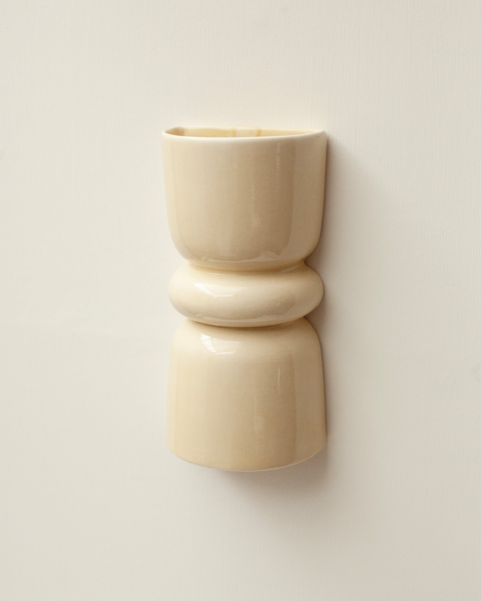 Redonda Up & Down Ceramic Wall Light, Butter Yellow