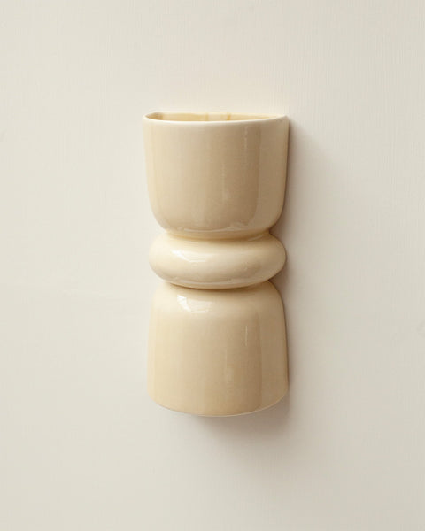 Redonda Up & Down Ceramic Wall Light, Butter Yellow