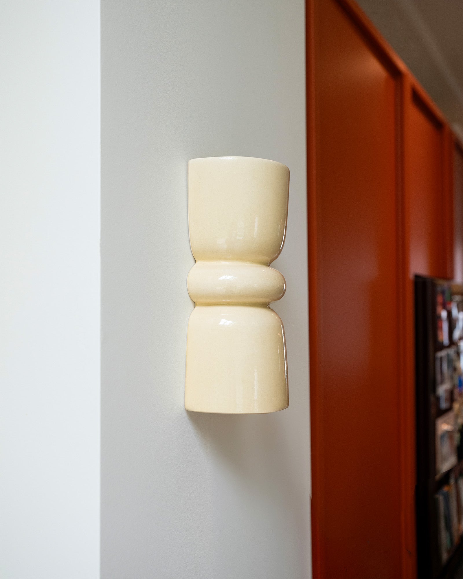Redonda Up & Down Ceramic Wall Light, Butter Yellow