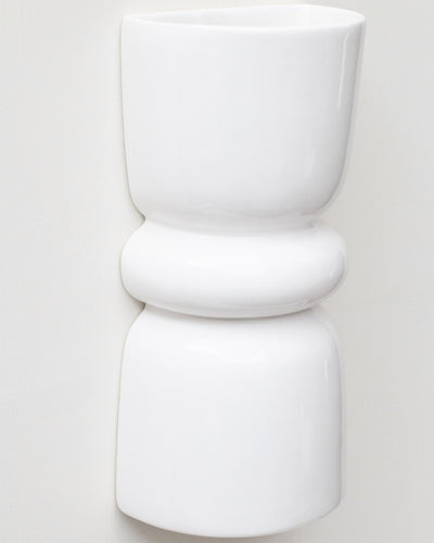 Late Afternoon Lighting White Up and Down lighter Ceramic Wall Light on a white wall