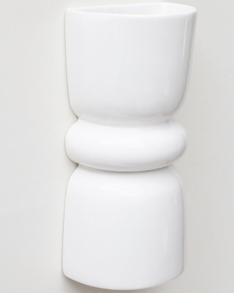 Late Afternoon Lighting White Up and Down lighter Ceramic Wall Light on a white wall