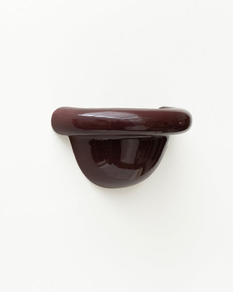 Late Afternoon Lighting Burgundy Uplighter Ceramic Sconce Wall Light 