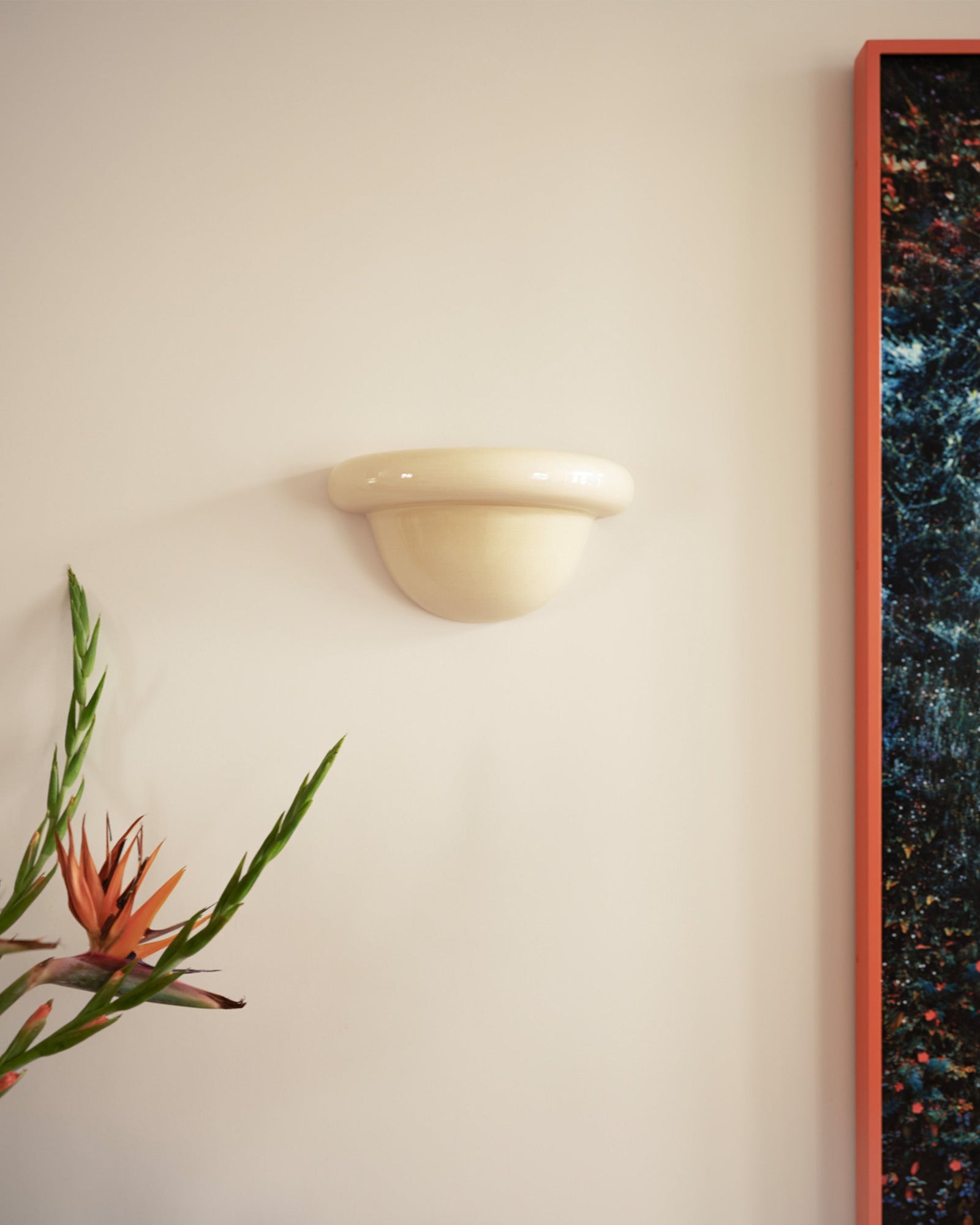 Redonda Uplight Ceramic Sconce Wall Light, Butter Yellow