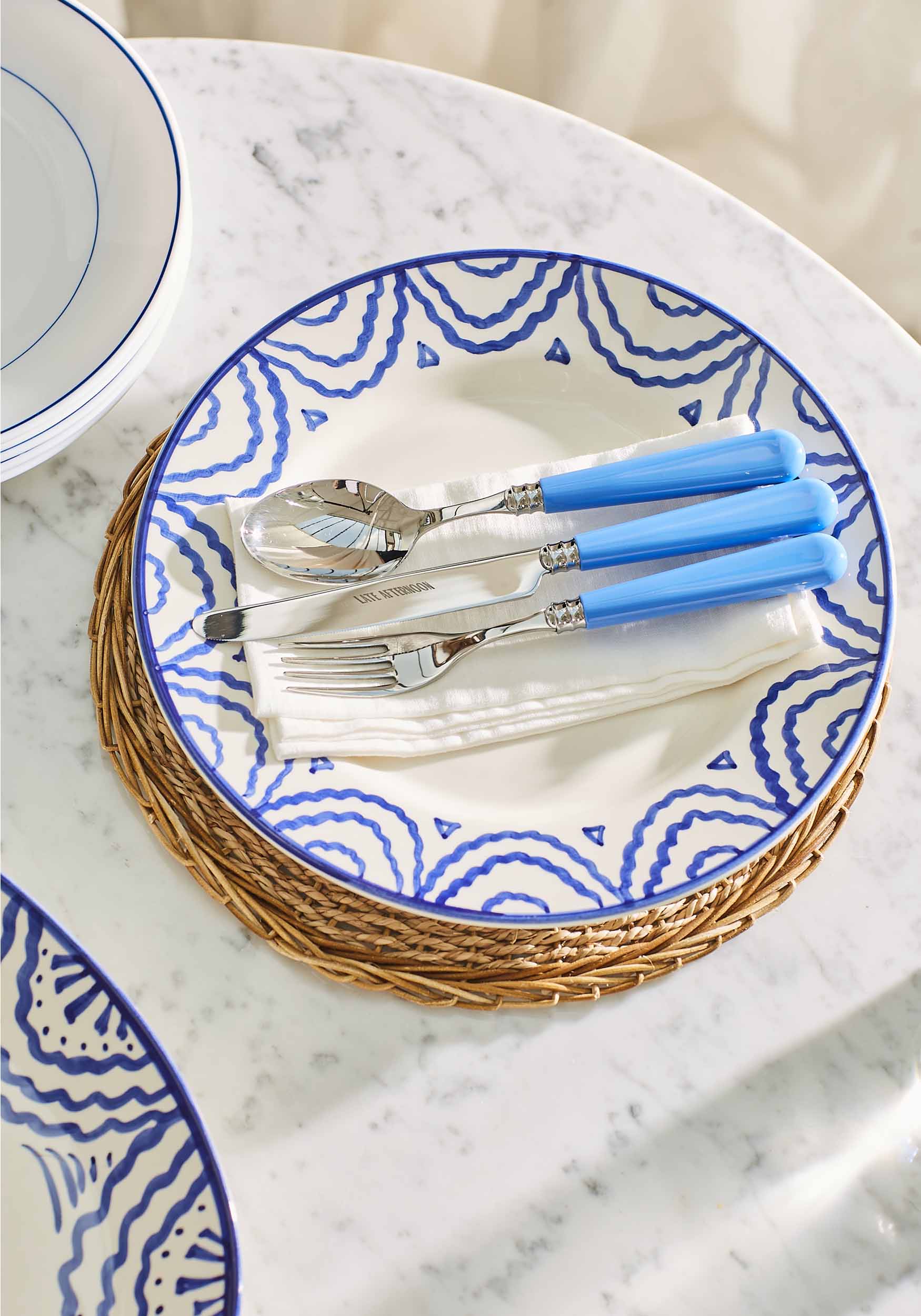 16-Piece Sky Blue Cutlery Set