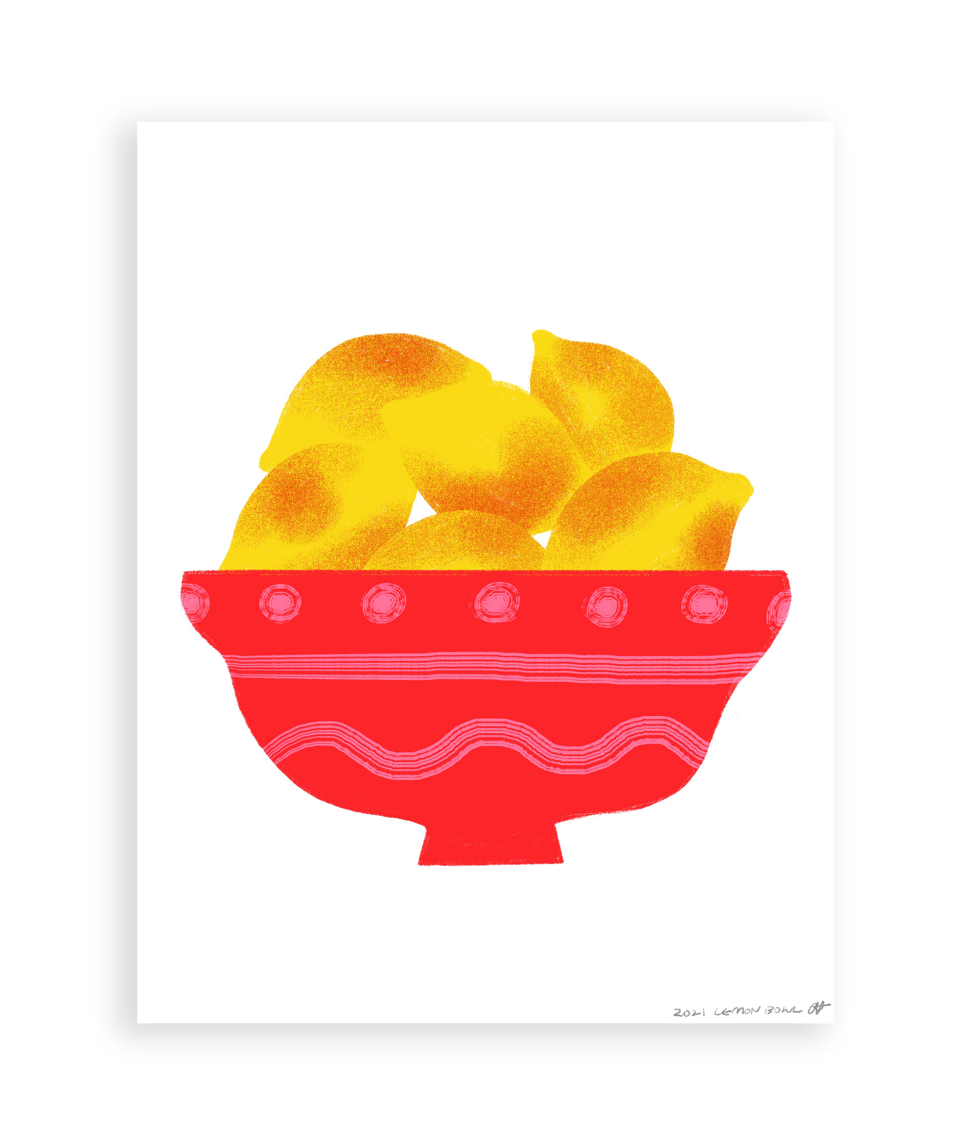 Lemon Bowl Art Print
