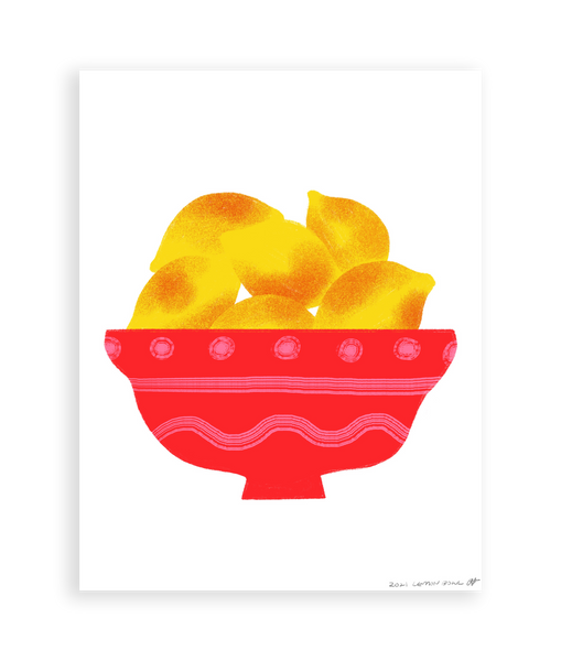 Lemon Bowl Art Print