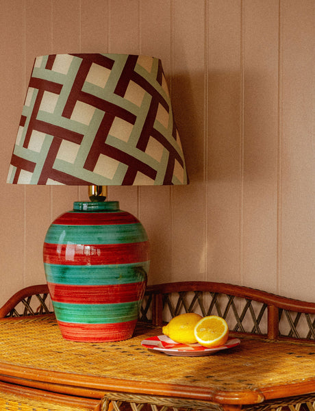 Stripe Lamp, Crimson & Turquoise