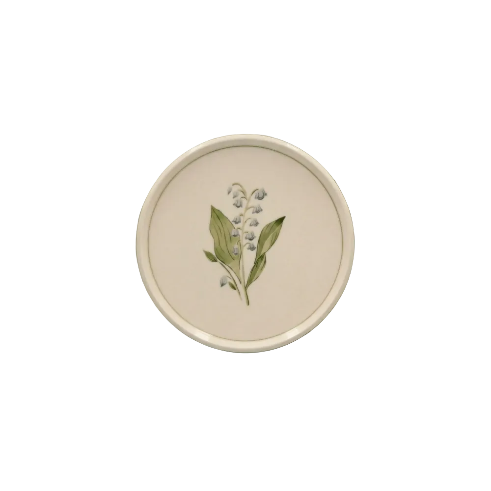Lily of the Valley Appetizer Plate with Lined Border