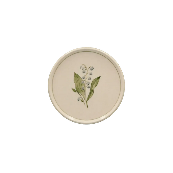 Lily of the Valley Appetizer Plate with Lined Border