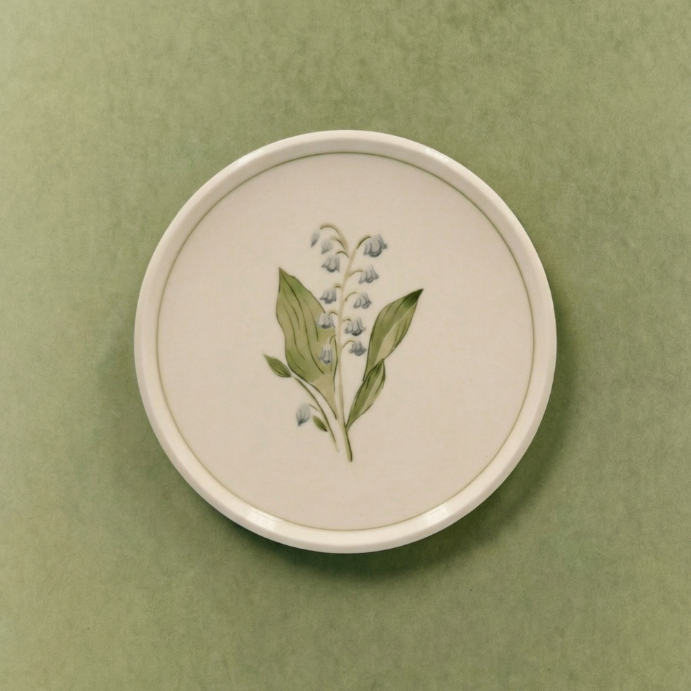 Lily of the Valley Appetizer Plate with Lined Border