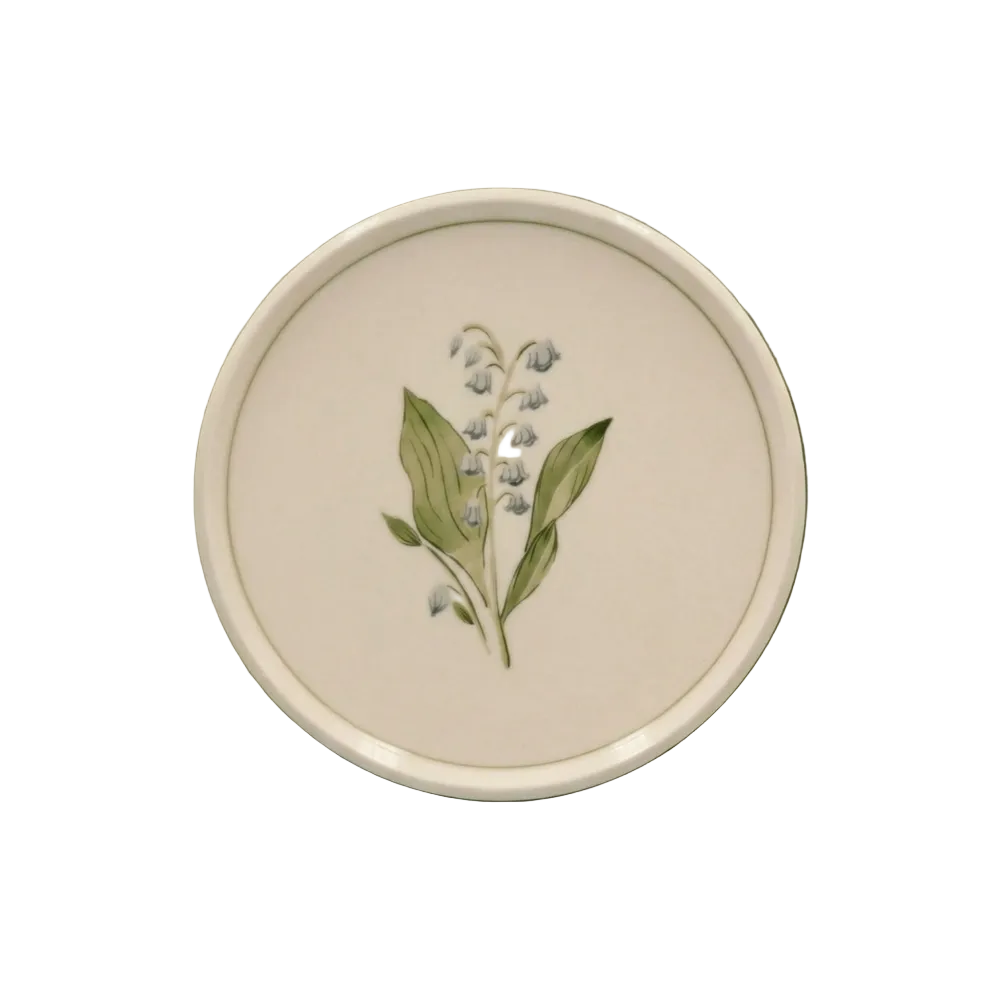 Lily of the Valley Dinner Plate with Lined Border