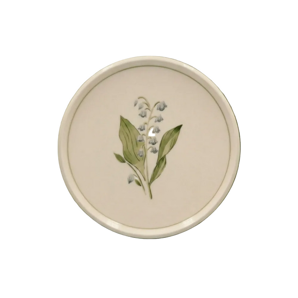 Lily of the Valley Dinner Plate with Lined Border