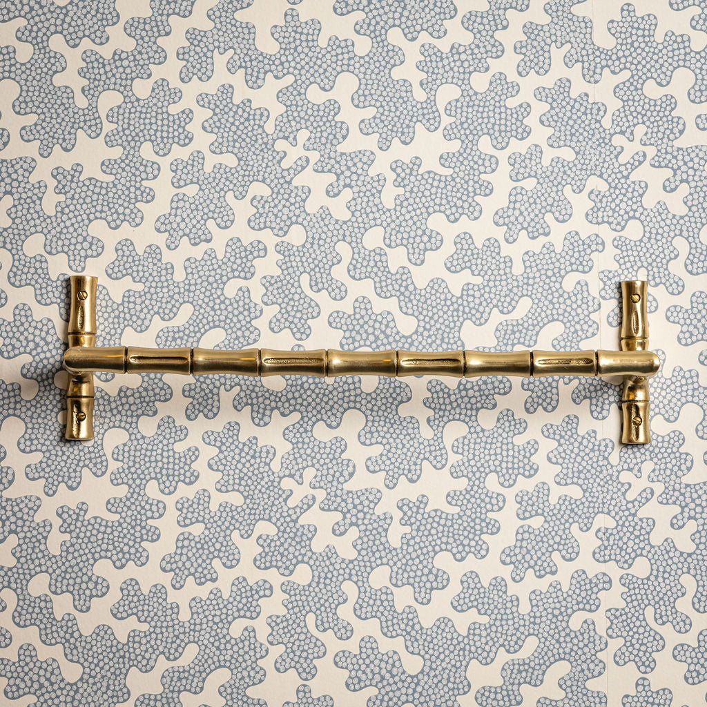 Bamboo Towel Rack, Lacquered Brass