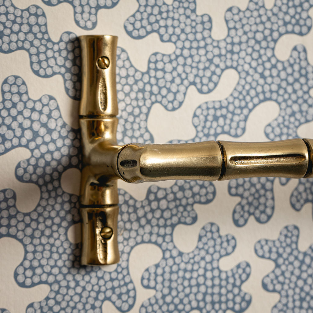 Bamboo Towel Rack, Lacquered Brass