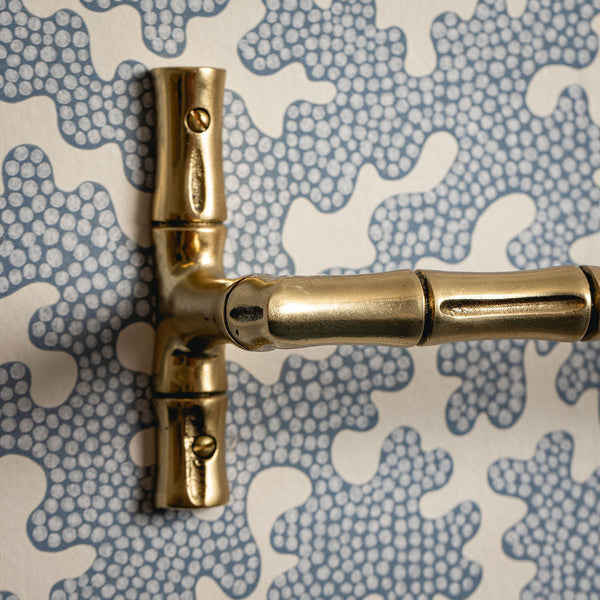 Bamboo Towel Rack, Lacquered Brass
