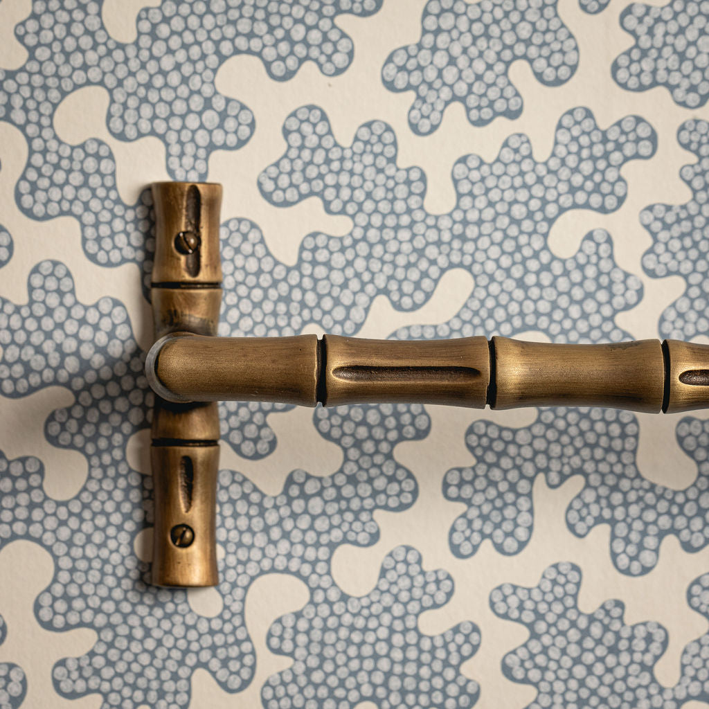 Bamboo Towel Rack, Aged Brass