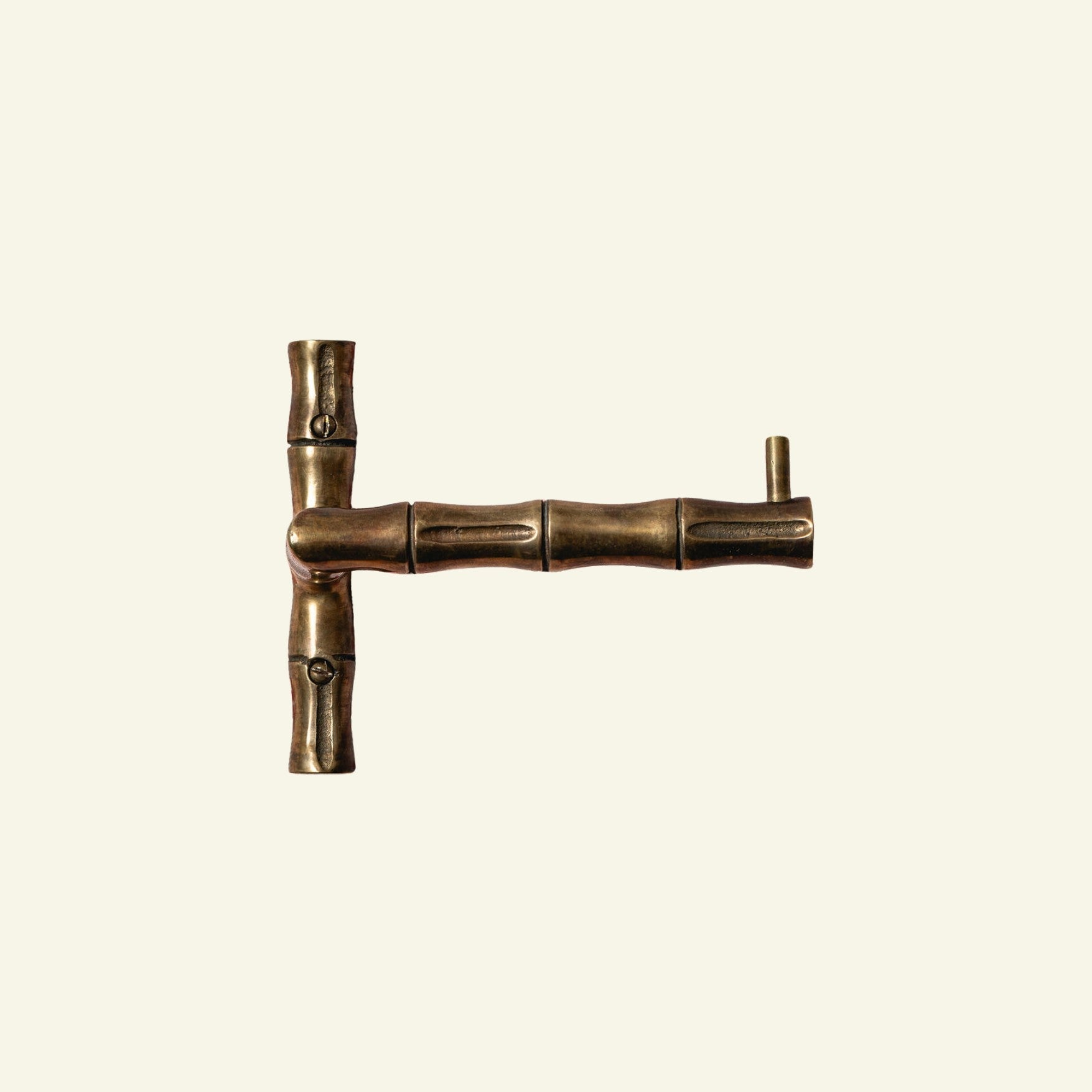 Bamboo Toilet Roll Holder, Aged Brass