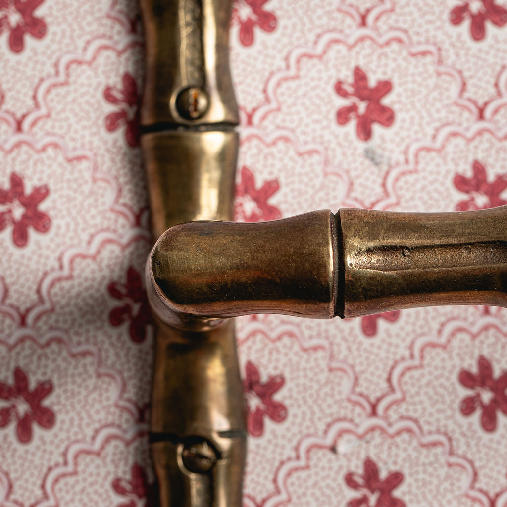 Bamboo Toilet Roll Holder, Aged Brass