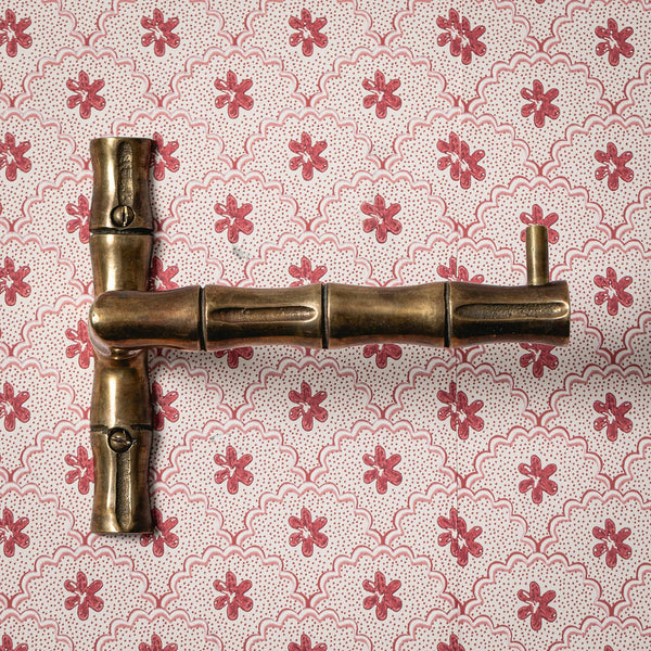Bamboo Toilet Roll Holder, Aged Brass