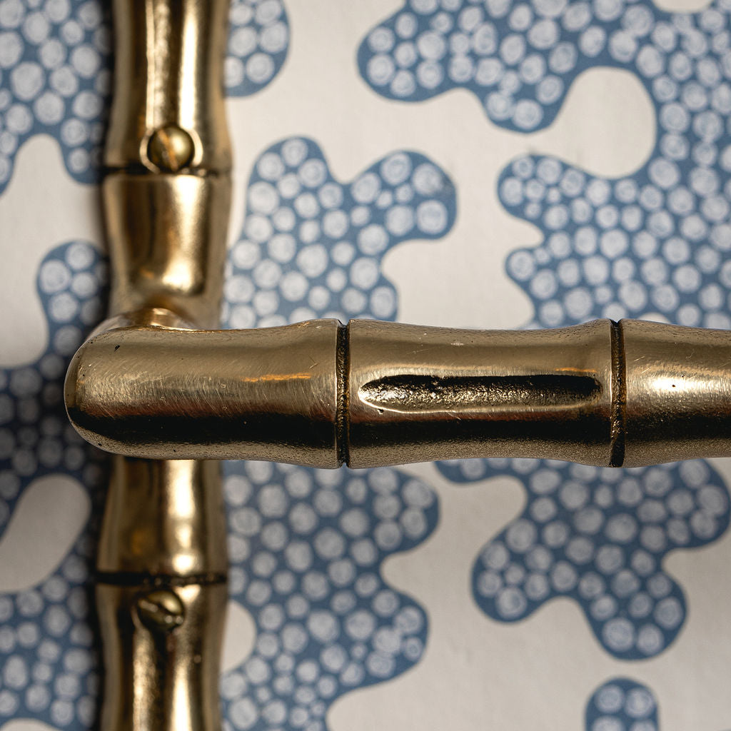 Bamboo Toilet Roll Holder, Lacquered Brass