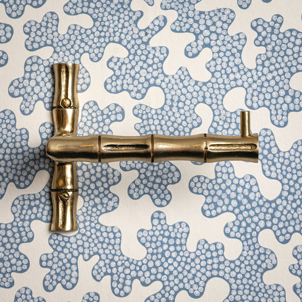 Bamboo Toilet Roll Holder, Lacquered Brass