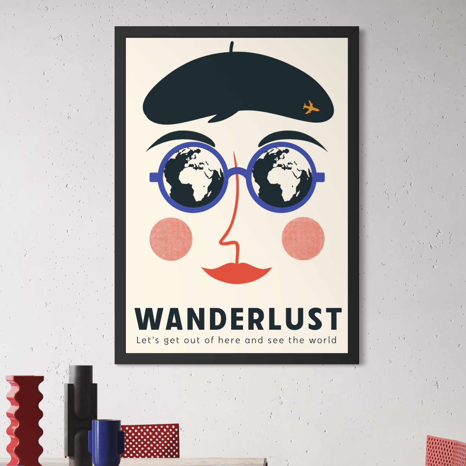 Retro travel poster. British Airways travel poster. Vintage travel poster. 