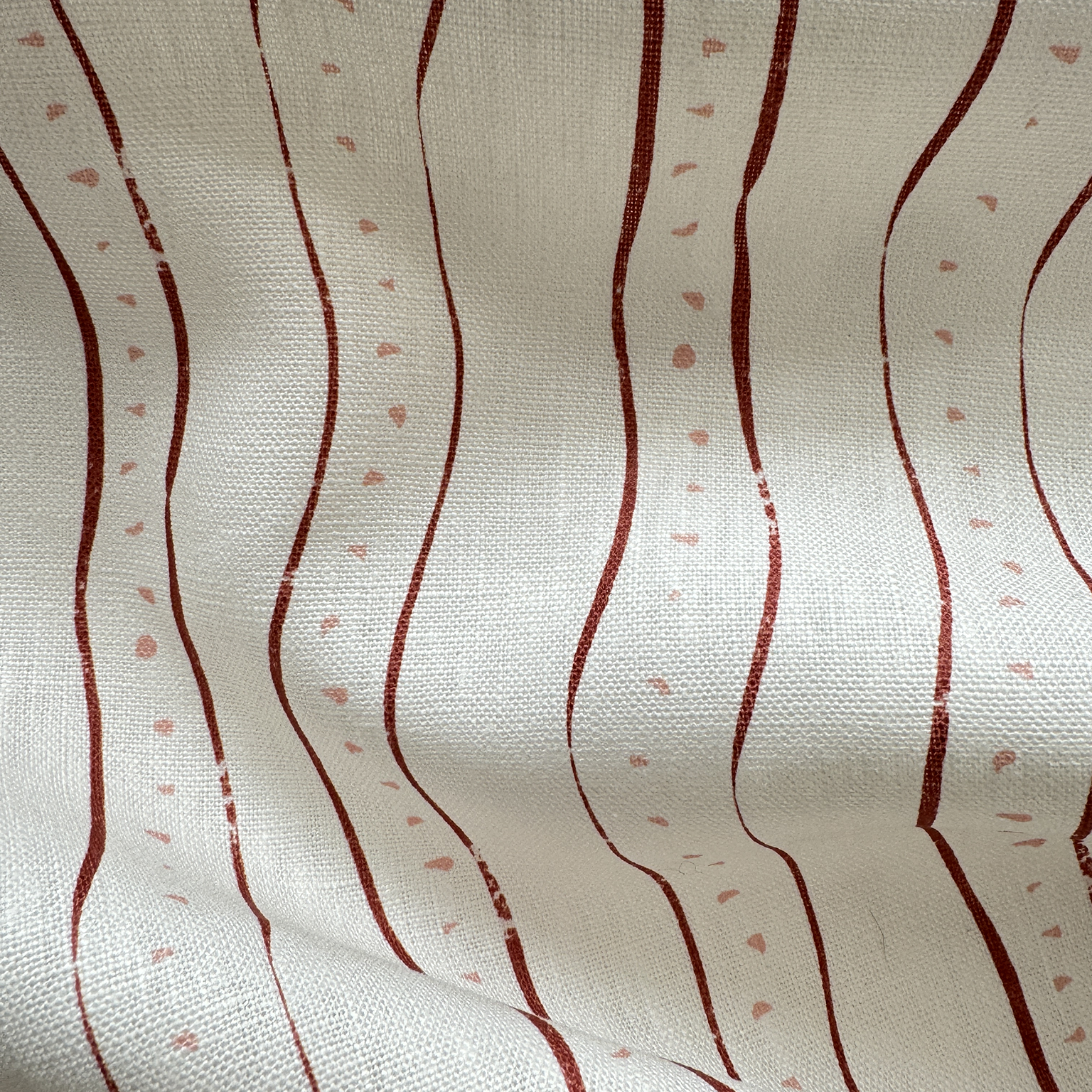 Rayure - Burgundy Linen Fabric