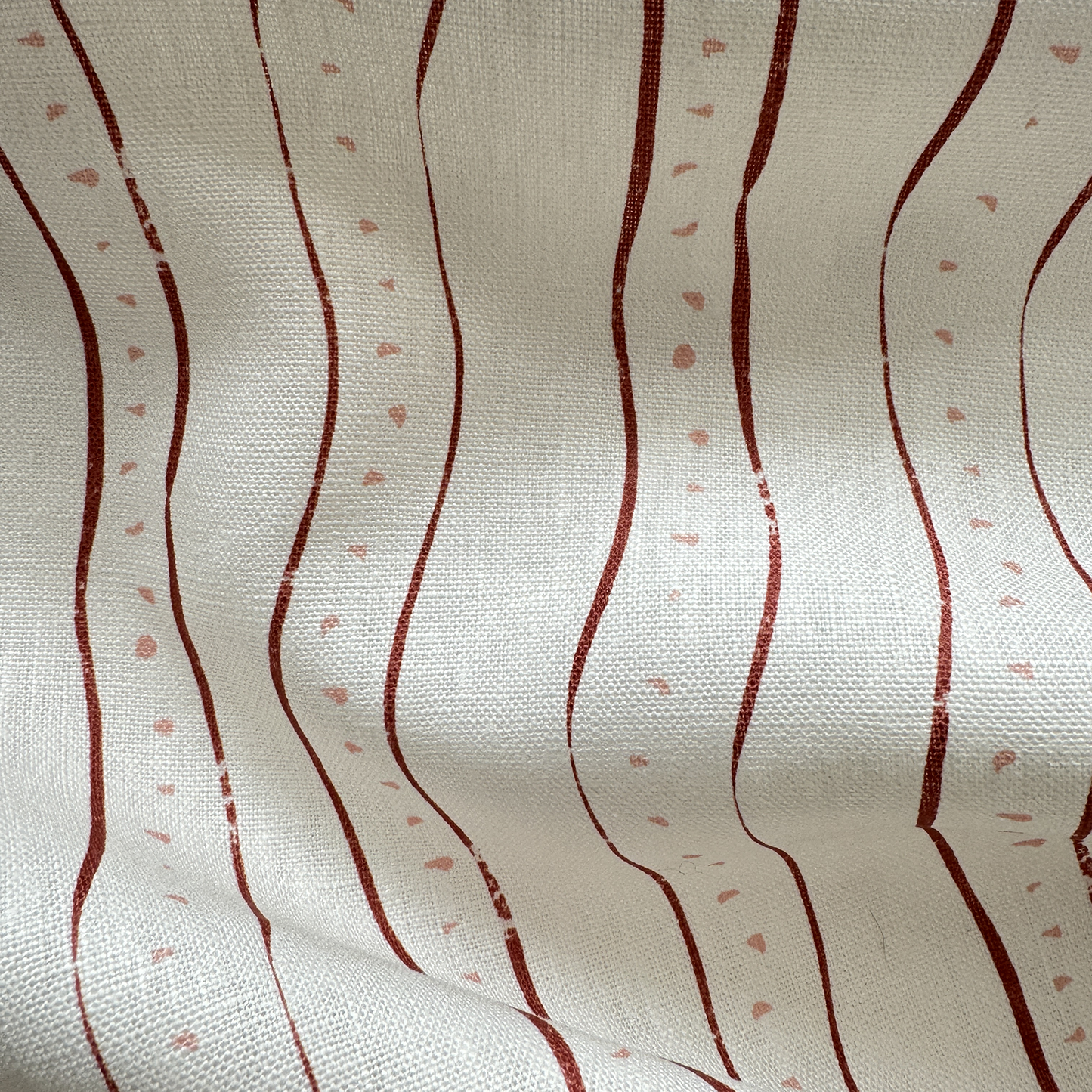 Rayure - Burgundy Linen Fabric