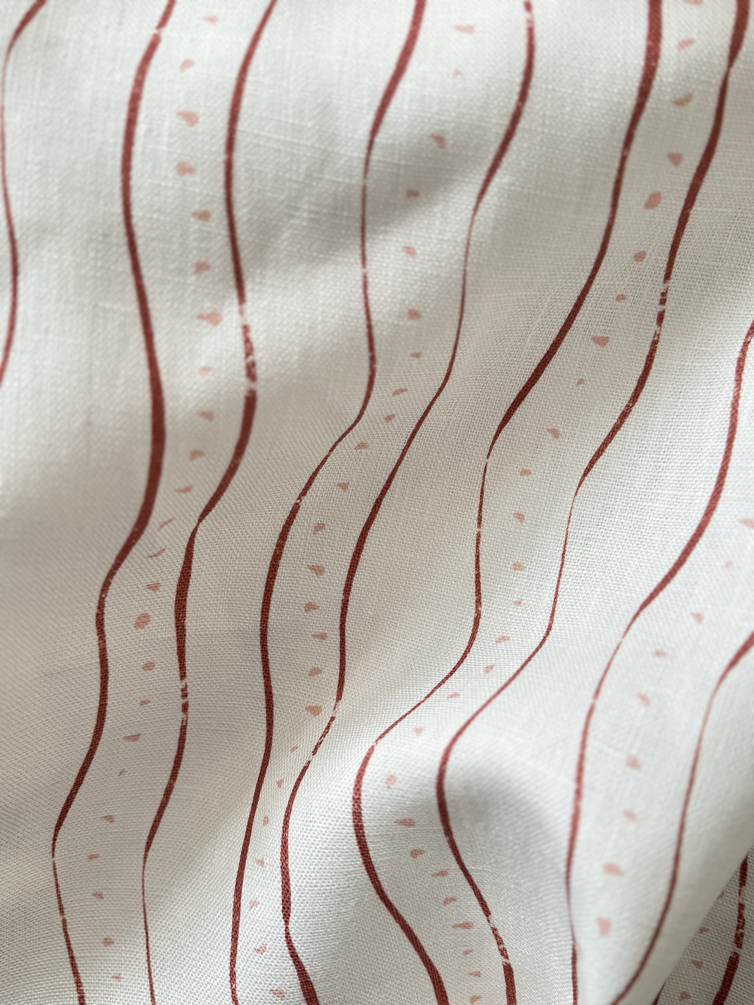 Rayure - Burgundy Linen Fabric