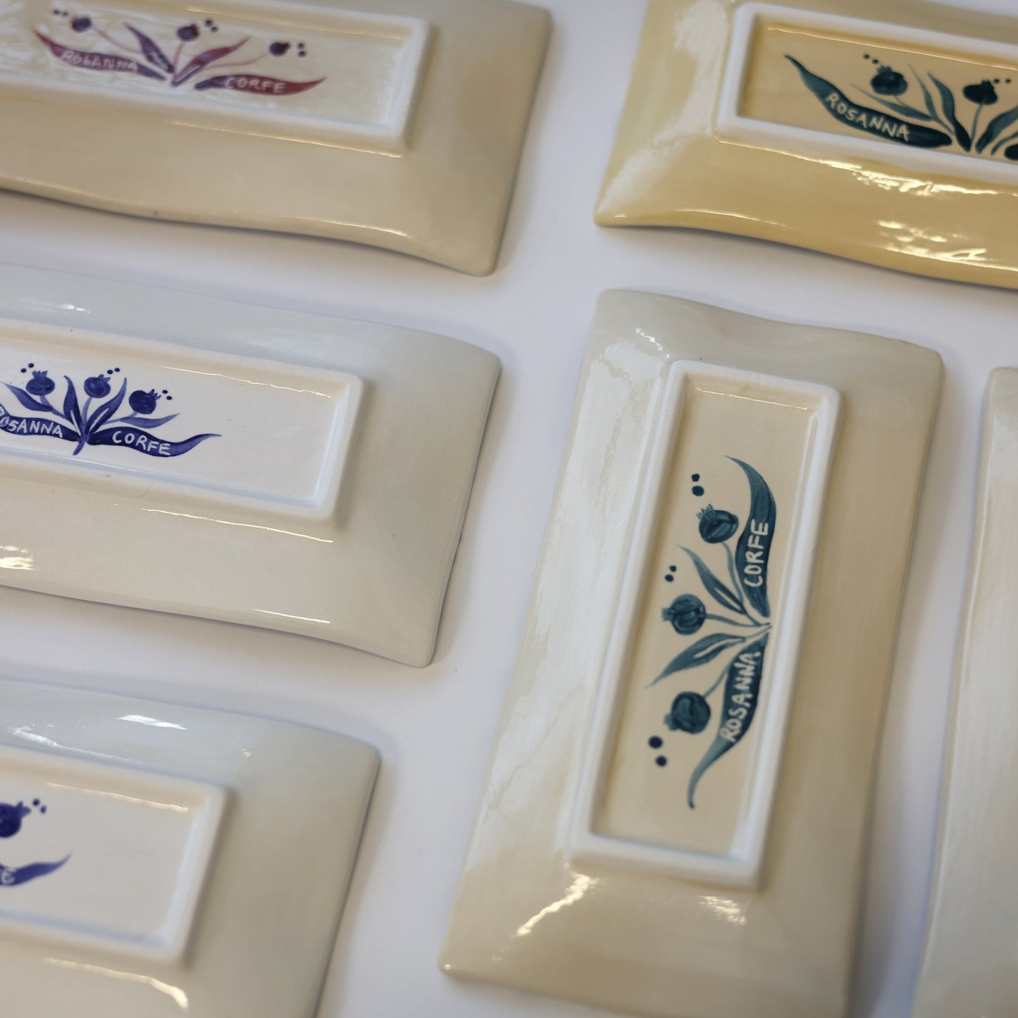 Long Hand Painted Pomegranate Trinket Dish