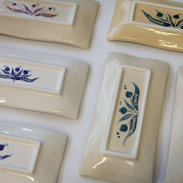 Long Hand Painted Pomegranate Trinket Dish