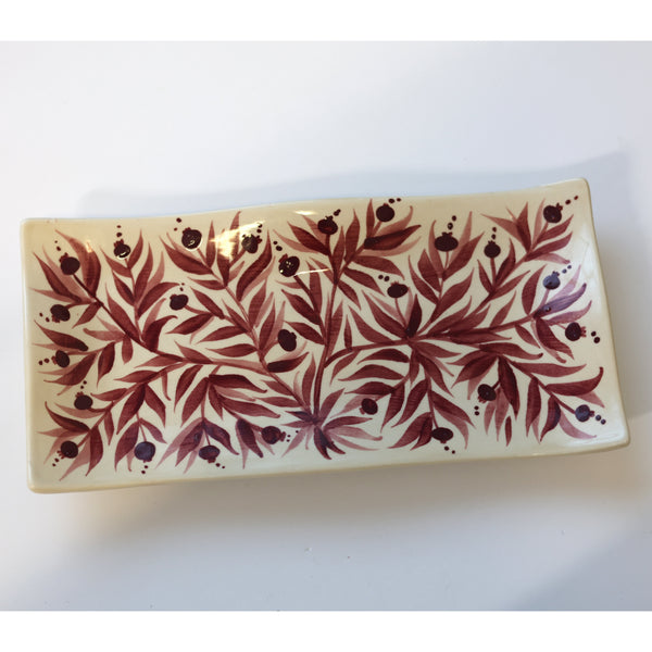 Long Hand Painted Pomegranate Trinket Dish
