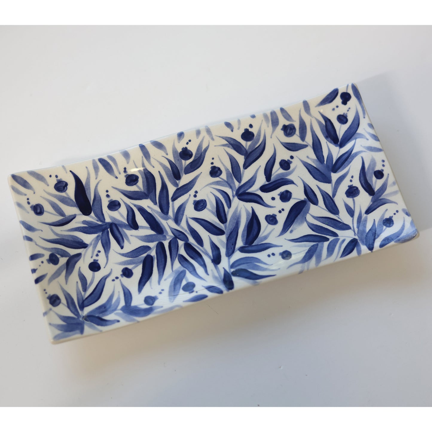 Long Hand Painted Pomegranate Trinket Dish