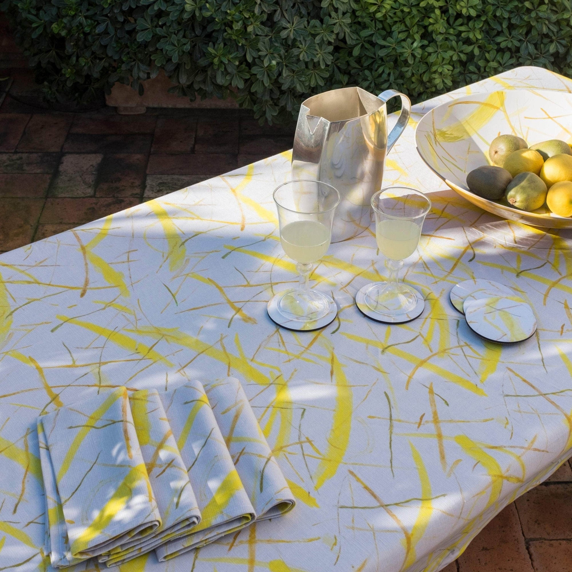 Hand Painted Roman Breeze Rectangular Placemats Set of 2 Cream