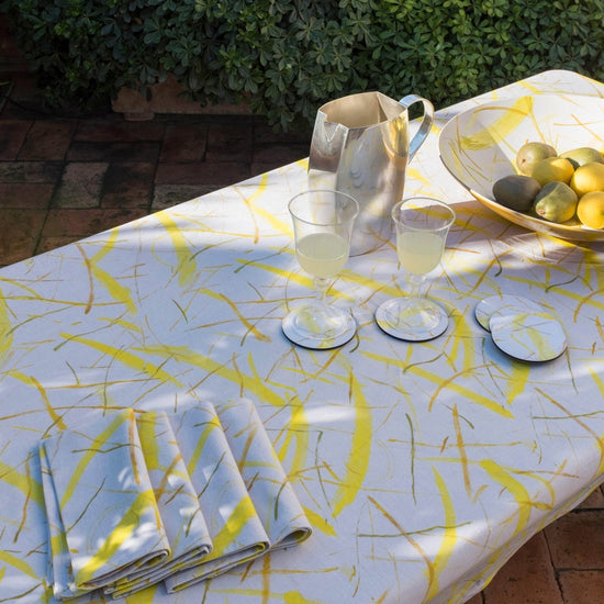 Hand Painted Roman Breeze Rectangular Placemats Set of 2 Cream