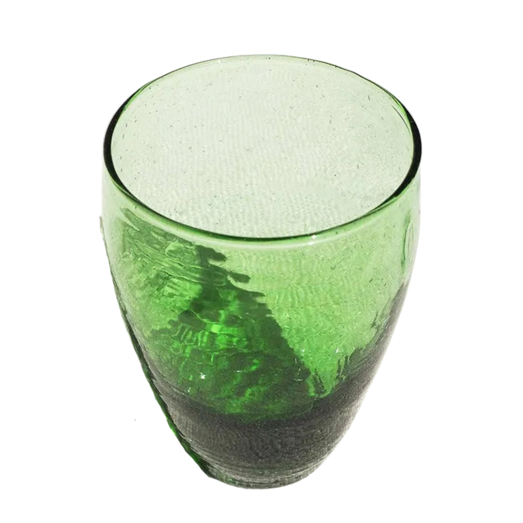 Recycled Moroccan Large Rounded Glass Green/Amber