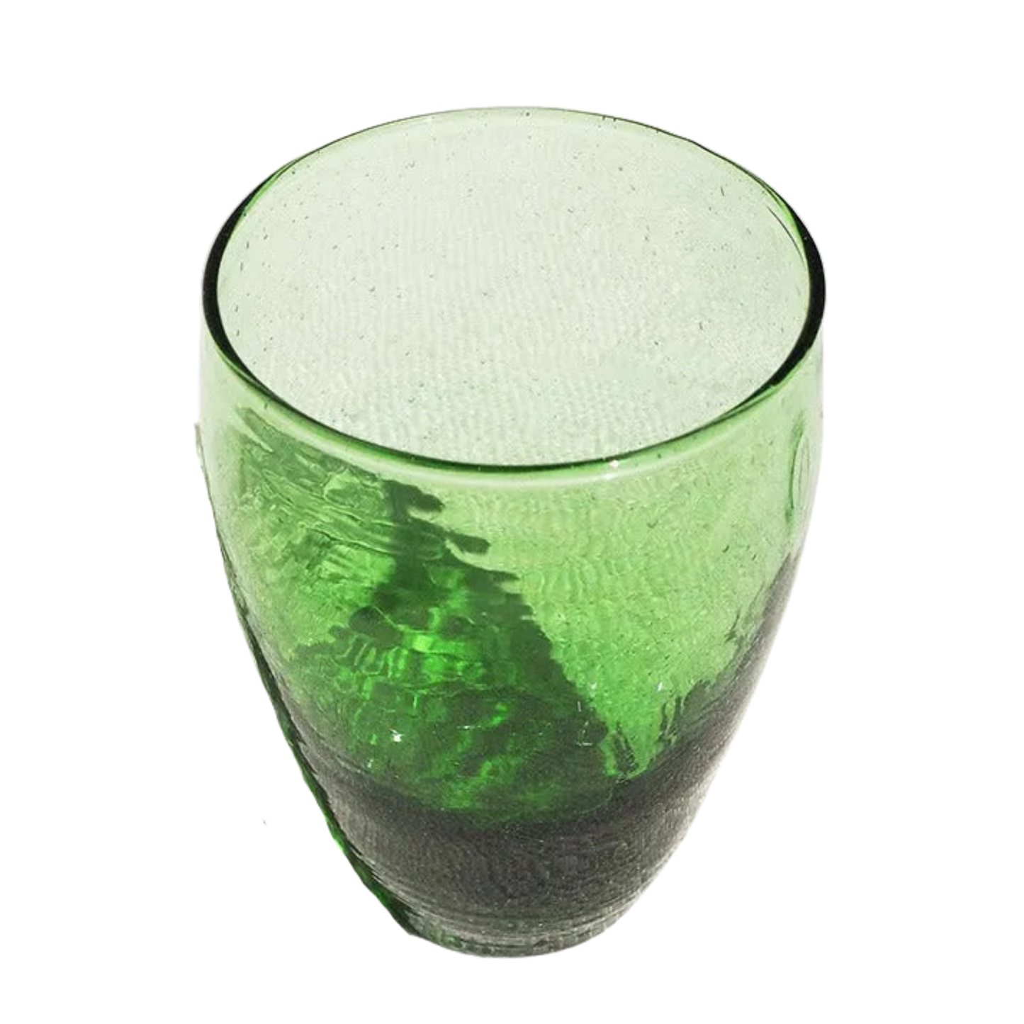 Recycled Moroccan Large Rounded Glass Green/Amber