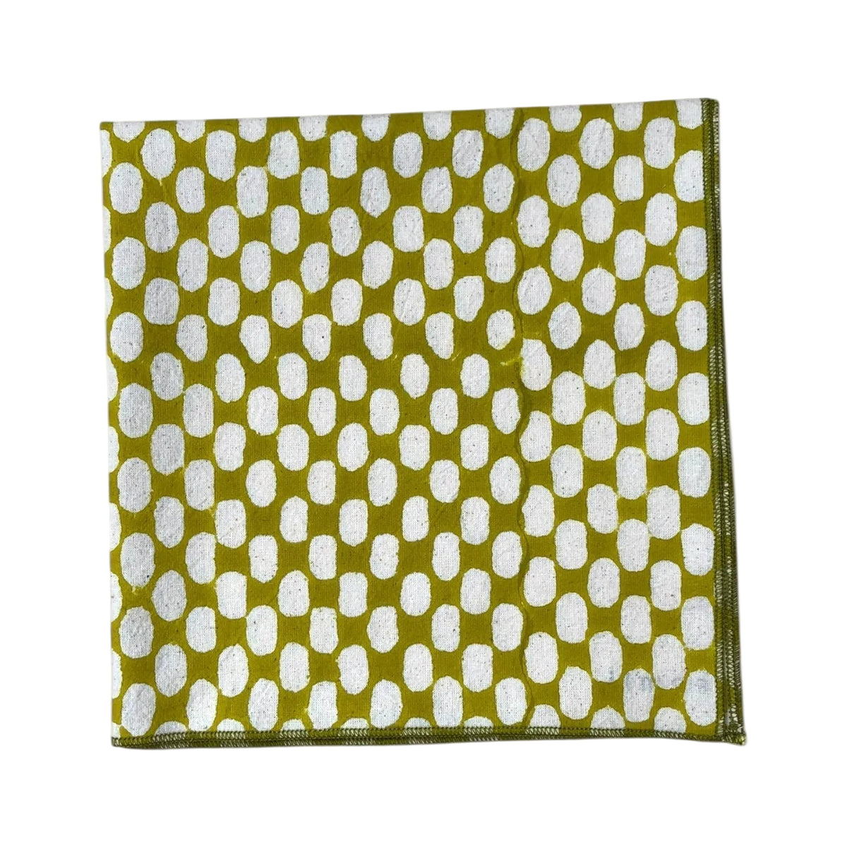Olive Lunch Layers Cloth Napkin | Block Print | 18x18 in