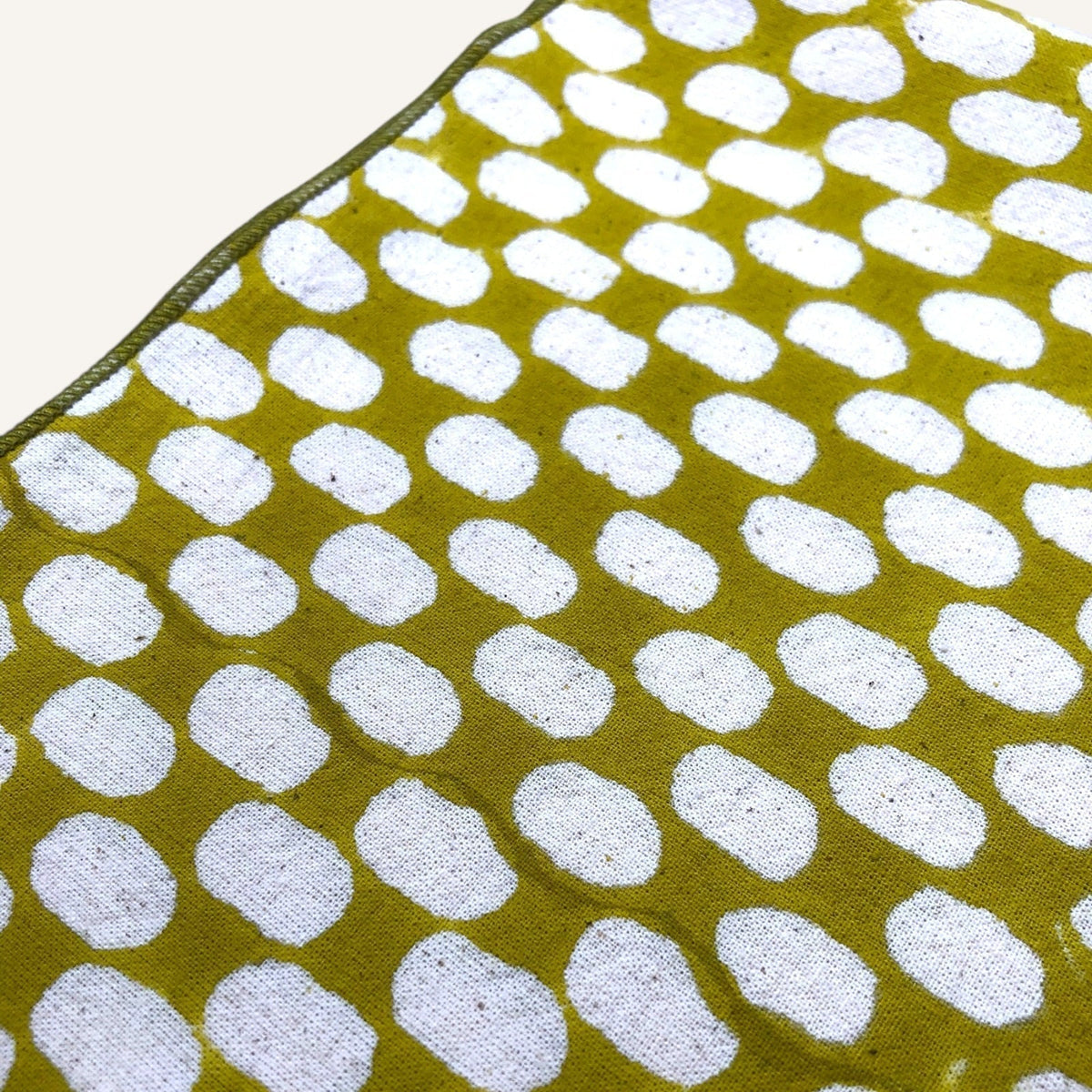 Olive Lunch Layers Cloth Napkin | Block Print | 18x18 in