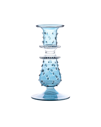 Luxor Blue Glass Candle Holder Candlestick Issy Granger