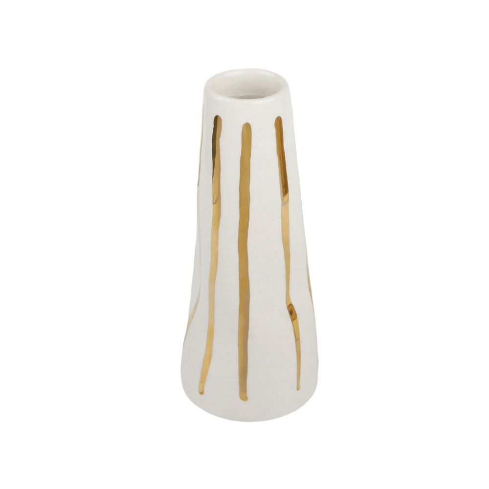 Gold Stripes Stem Vase