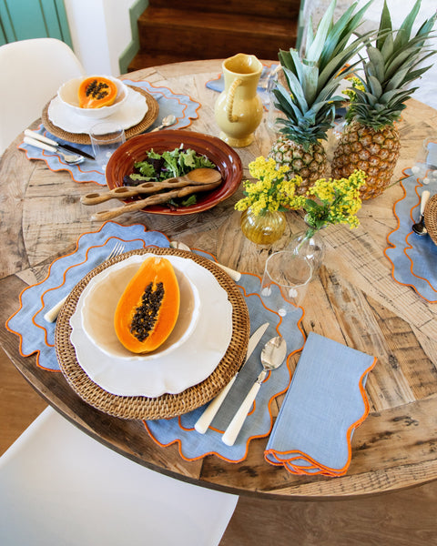 Placemat Sintra, Blue with Orange