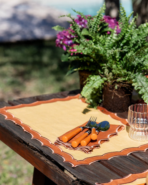 Placemat Évora, Terracotta with Yellow