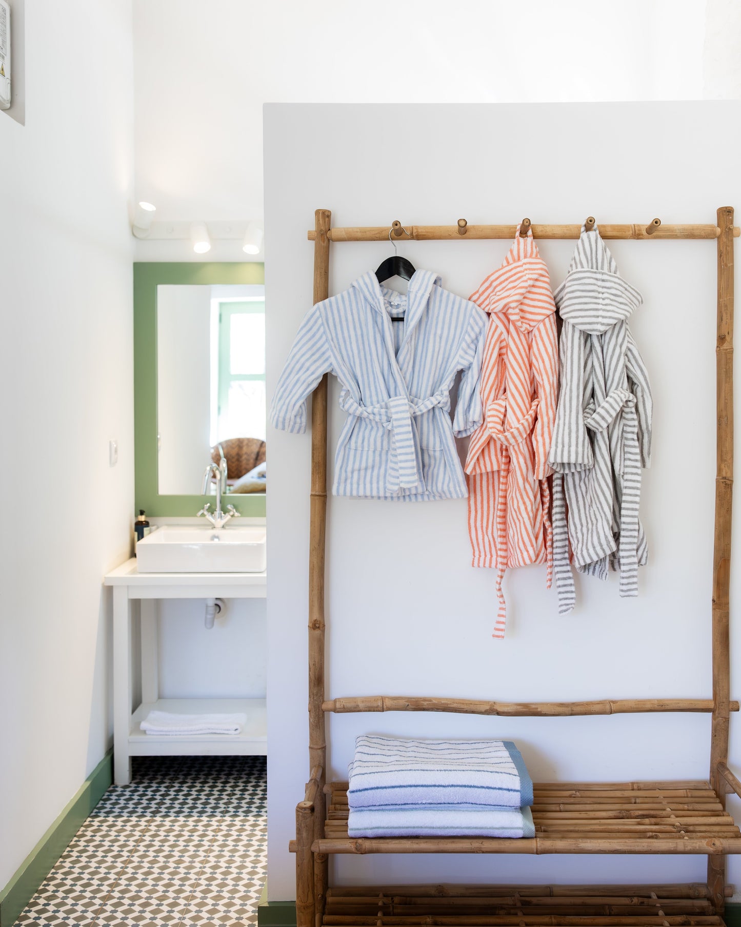 Children’s Striped Bathrobe, 100% Cotton
