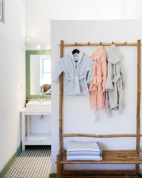 Children’s Striped Bathrobe, 100% Cotton