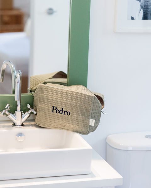Necessaire Algodão Favo Verde